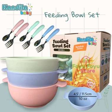 Kandila baby feeding bowl set mangkuk baby KDL022-5 PINK