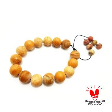 VeE Batu Fosil Kayu Dim Gelang Terapi Kesehatan [14] COKLAT