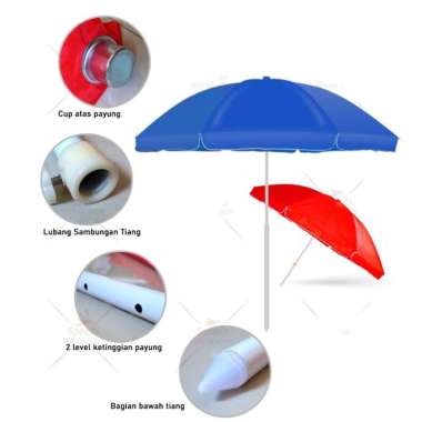 Payung Pantai Jumbo Payung Tenda 36 inch Tahan Angin Nagoya Maroon