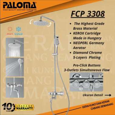 PALOMA FCP 3308 SHOWER SET PANAS DINGIN WITH PROCLICK Keran Air
