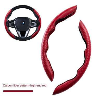 Sarung Stir 5D Carbon Case / Steering Wheel Cover Stir Sleeve Cover Merah