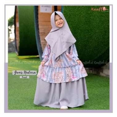 Kaaffah Promo Gamis anak perempuan set jilbab umur 1 2 3 4 5 6 7 8 tahun Nadeera series Bahan Rayon