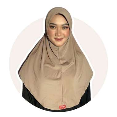 Zeea Jilbab Instan Kerudung Bergo Sport P Hurra Polos coklat susu