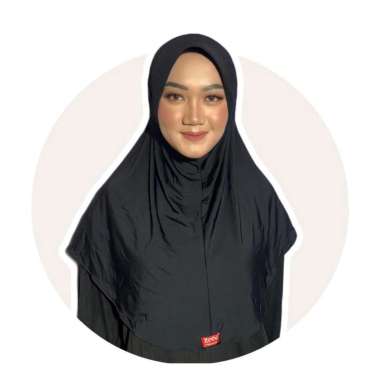 Zeea Jilbab Instan Kerudung Bergo Sport P Hurra Polos hitam