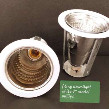 Downlight 4 inch White Model Philips/Fiting Fitting Lampu Tanam 4"