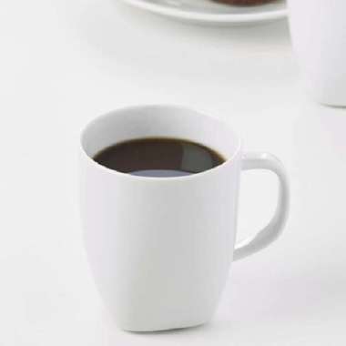 Gelas Cangkir Kopi Keramik Kaca Bergagang Cantik 170ml_Putih