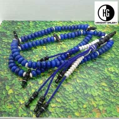 tasbih tijani batu blue Marjan kombinasi tulang E130