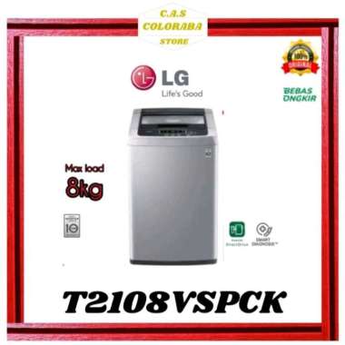 MESIN CUCI LG T2108VSPCK MESIN CUCI TOP LOADING 8 KG INVERTER T2108 2108VSPCK MESIN CUCI 1 TABUNG 8 