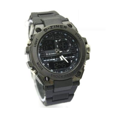 D-Ziner Jam Tangan Pria Dual Time [DZ8206 HRZ165D45 ] hitam abu abu