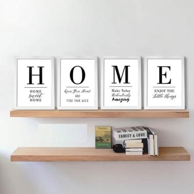 Pajangan Dinding Rumah HOME sign set Dekorasi Ruangan Hiasan Dinding white