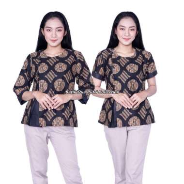Atasan Batik Wanita Blouse Batik LENGAN PENDEK 4L