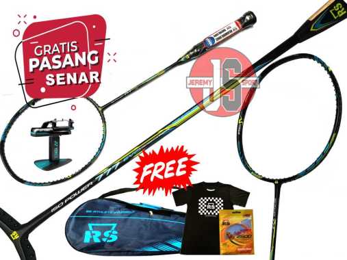 Raket Badminton RS Iso Power 777 Evo Bonus Tas Kaos Senar Lengkap Original Raket+Senar RS Spectrum 6