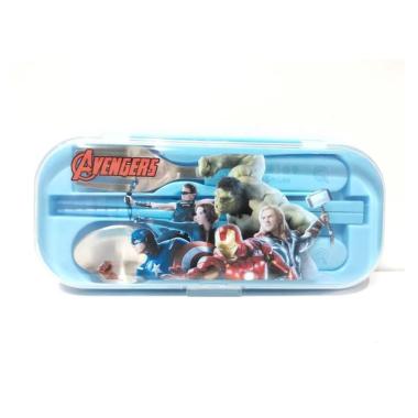 Avengers Sendok Garpu Sumpit Alat Makan Anak Laki-Laki Warna Biru blue sea