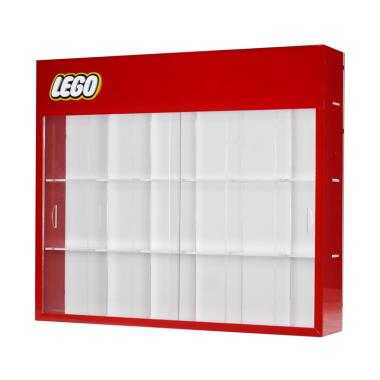 Rak LEGO Minifigures Header isi 18 akrilik - Merah