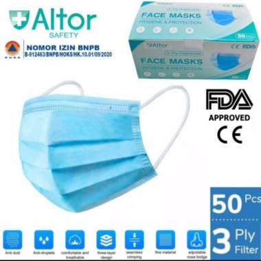 Masker ALTOR 3ply Isi 50+ Peking kotak