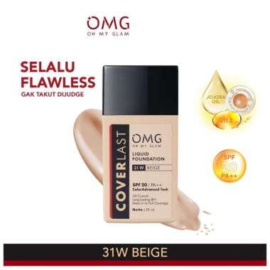 OH MY GLAM Coverlast Liquid Foundation | OMG Foundation Alas Bedak 31W Beige