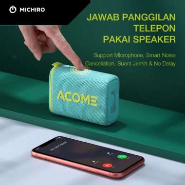 Michiro Speaker Ultra Bass Acome Waterproof Bluetooth Speaker A7 Green