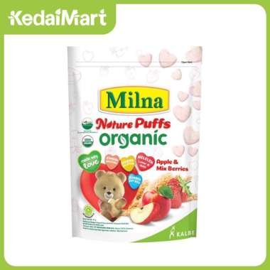 Promo Harga Milna Nature Puffs Organic Apple & Mix Berries 15 gr - Blibli