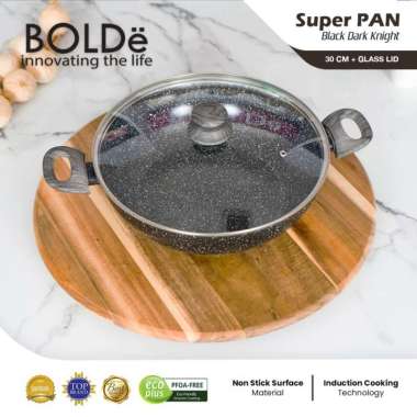 BOLDe Super Pan 2 Ear Wok (Wajan) 30cm + Lid Black Dark Knight