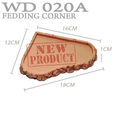 WD020A Feeding Corner dish tempat makan sudut hewan reptile torto kura