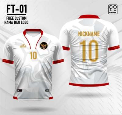 Jersey timnas futsal indonesia terbaru baju sepak bola kaos bola L Putih