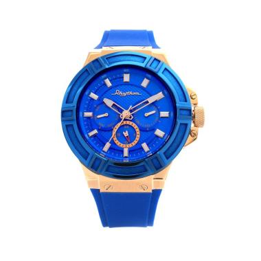 Rhythm SI1605R Jam Tangan Pria Rubber Strap Blue