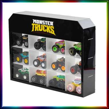 Rak Akrilik Hotwheels Monster Truck isi 12 Hitam
