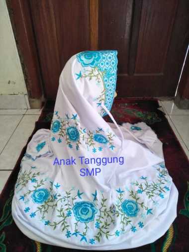 Khadijah Mukena Dewasa Katun Motif Bordir Bunga Hitam