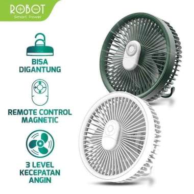 ROBOT RT-BF16 USB Portable Mini Fan 4000mAh Kipas Angin Meja LED Lamp White