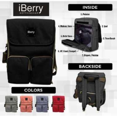 iBerry Diaper Bag Nottingham y1004/tas baby Peach
