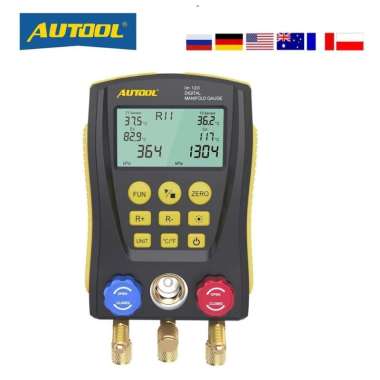 Autool LM120 Refrigeration Manifold Digital HVAC Gauge Car AC Meter Tester ALAT PENGUKUR TEKANAN AC 