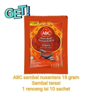 Sambal terasi ABC 20gr. isi 10sachet/Pak.(Sambel terasi/Sambal trasi)