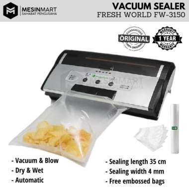 Vacuum Sealer/ Pengemas Vakum FRESH WORLD FW-3150 (Bisa Basah & Tiup)