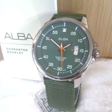 Alba Active Nylon Strap Date Display ALAS.9H-17 Original Garansi Resmi Jam Tangan Pria Green