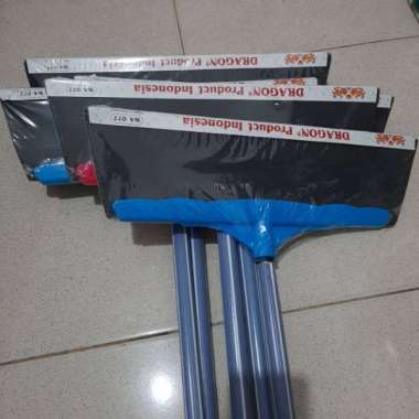 TARIKAN LANTAI AIR / WIPER GAGANG KAYU / PEL LANTAI KARET / DORONGAN AIR Biru