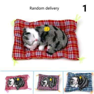 Mainan boneka kucing bersuara meong.boneka kucing unik bersuara Abu abu