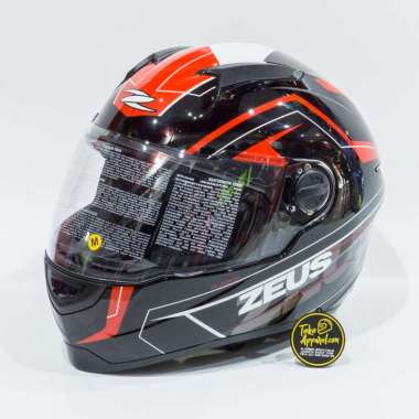 Zeus ZS-811 Black AL5 Red Helm Full Face L