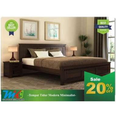 MKI Furniture Tempat tidur ranjang kayu jati dewasa divan minimalis modern murah 140 x 200