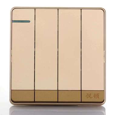 Saklar Lampu Rumah 3 & 4 Tombol - Saklar Switch On Off Lampu Mewah Tipe 86 Gold Minimalis 4