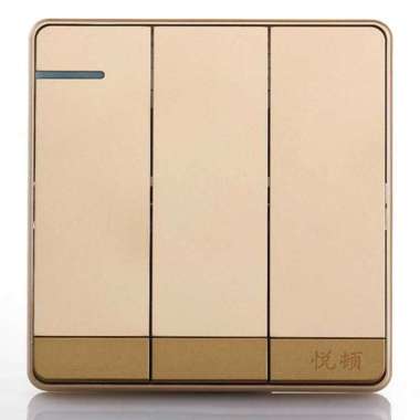 Saklar Lampu Rumah 3 & 4 Tombol - Saklar Switch On Off Lampu Mewah Tipe 86 Gold Minimalis 3