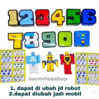 Emco satuan mainan TRANSFORMERS POCKET MORPHER MORPHERS NUMBER SET 0 1 2 3 4 5 6 7 8 9