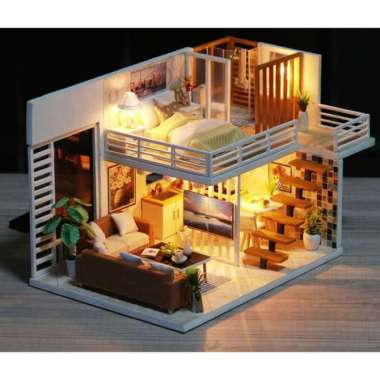 Rumah Boneka Miniatur 3D Bongkar Pasang Kamar Mewah Mainan Furniture