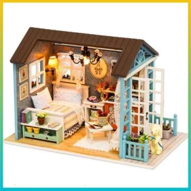 Pajangan Miniatur Rumah Boneka 3D DIY 1:24 Mainan Miniatur Furniture