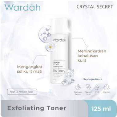 Wardah Crystal Secret Exfoliating Toner with Natural AHA+PHA 125 ml -- (Toner Eksfoliasi)