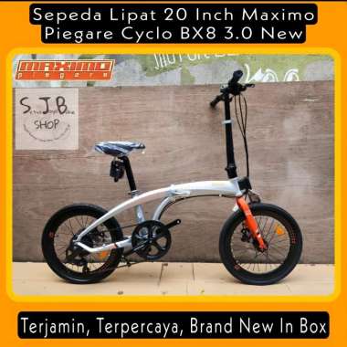 Sepeda Lipat 20 Inch MAXIMO PIEGARE CYCLO BX8 3.0 New Alloy 8 Speed Silver