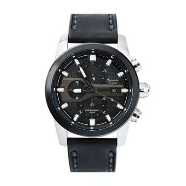 Jam Tangan Alexandre Christie AC 6562 MC Pria Original Black Silver