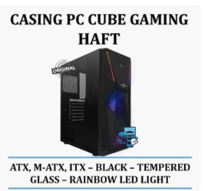 Casing PC Cube Gaming Haft - Black