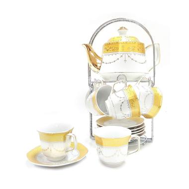 Vicenza C78 Padi Tea Set Peralatan Minum White Gold