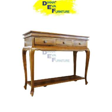 Meja Konsul Tundan 3 Laci Kaki Gareng