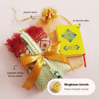 [TRQ] Parcel Sajadah Dewasa Turki TR Tile + Quran + Tasbih Kayu Souvenir Tahlilan Hampers Lebaran